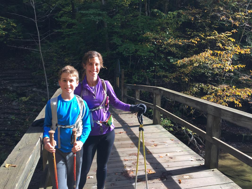 With Mom at turnaround bridge at Treman