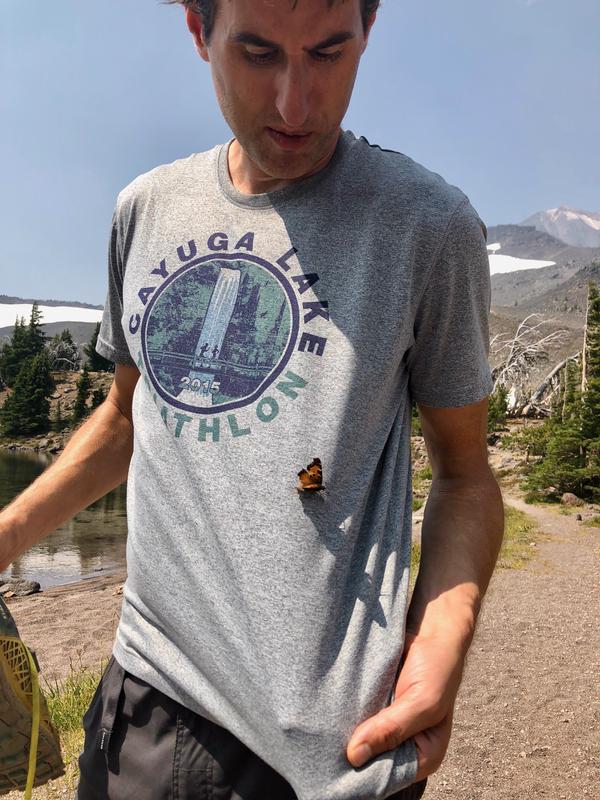 Xander's butterfly didn't want to leave us!