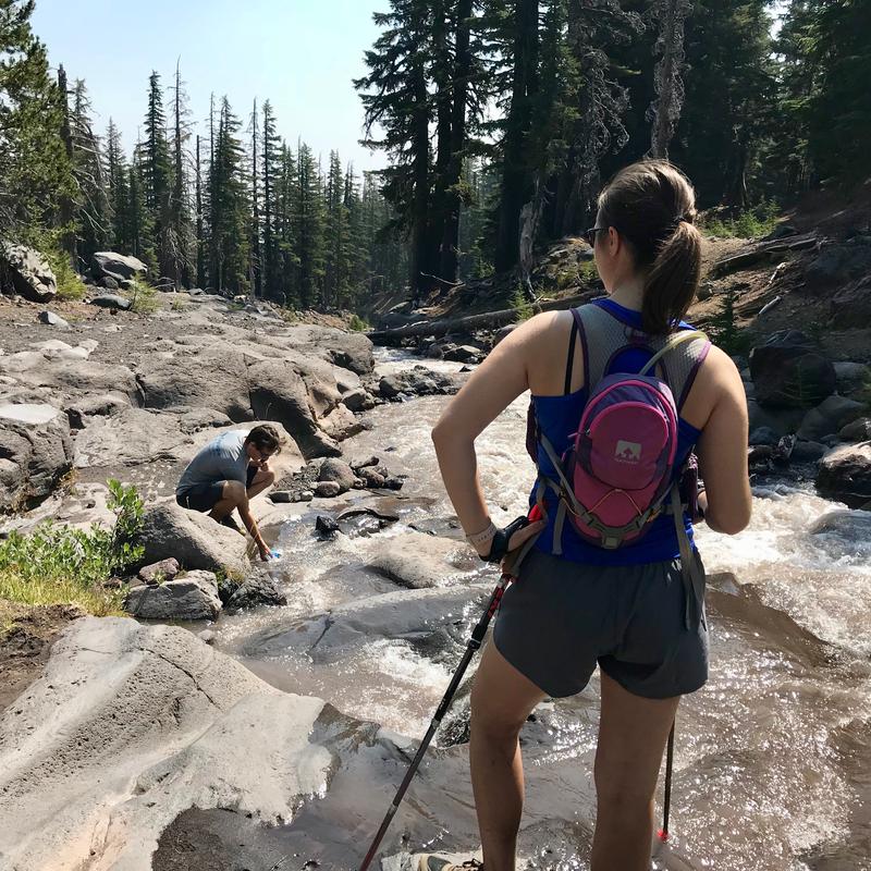 Filtering water in Whychus Creek