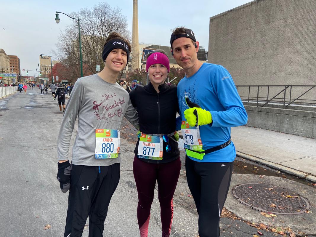 By the start line with the kids