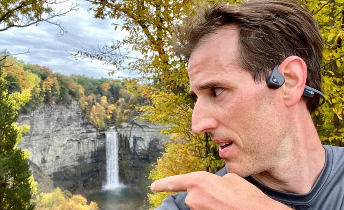Using Shokz on a run. Using Shokz on a run.
