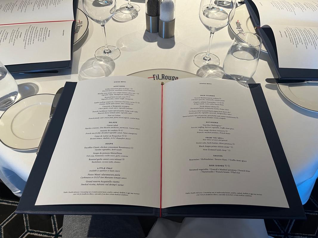 Fil Rouge menu